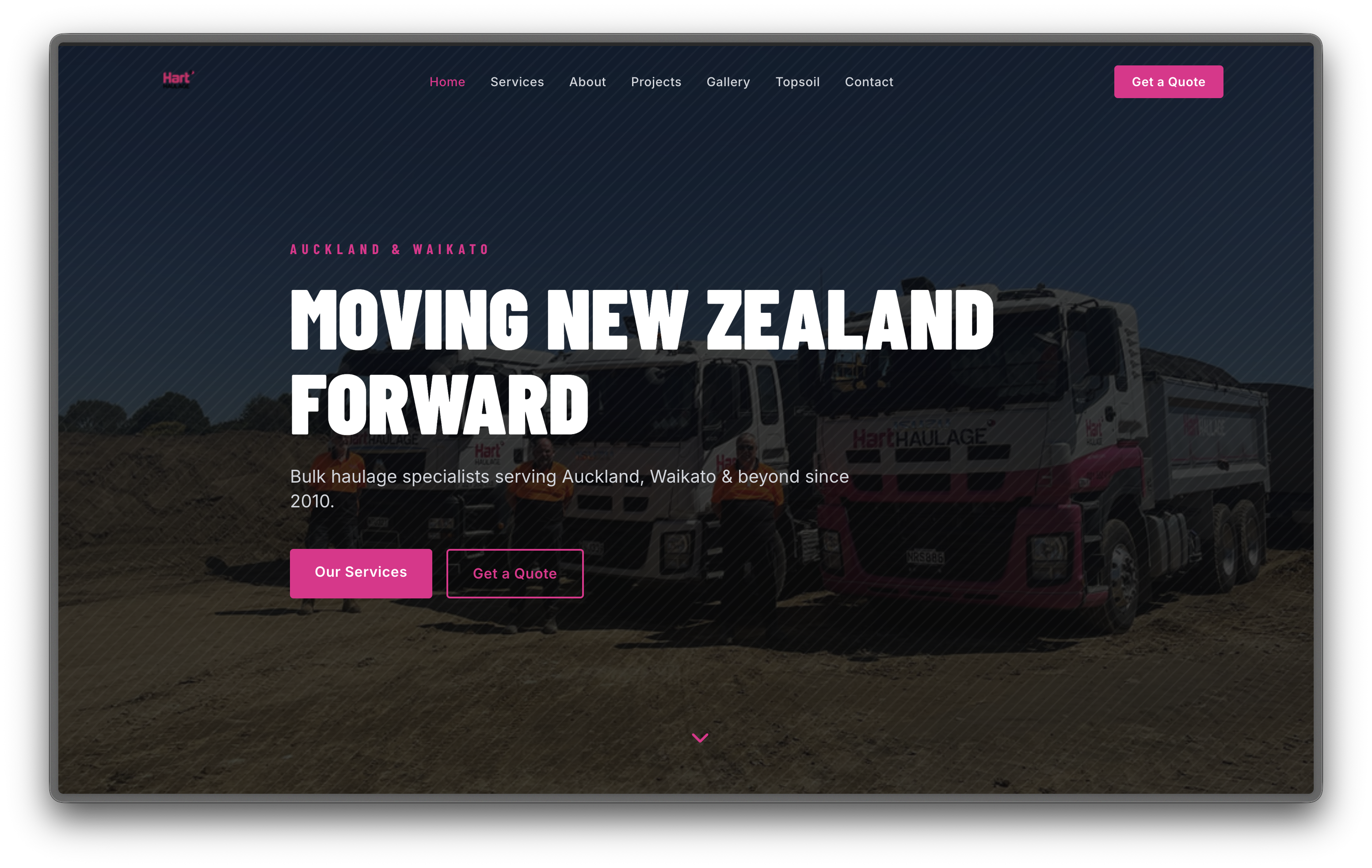 Hart Haulage website